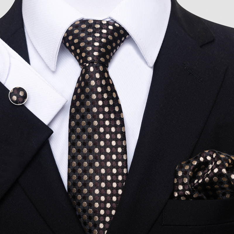 Ensemble cravate, pochette et boutons de manchette élégant pour hommes