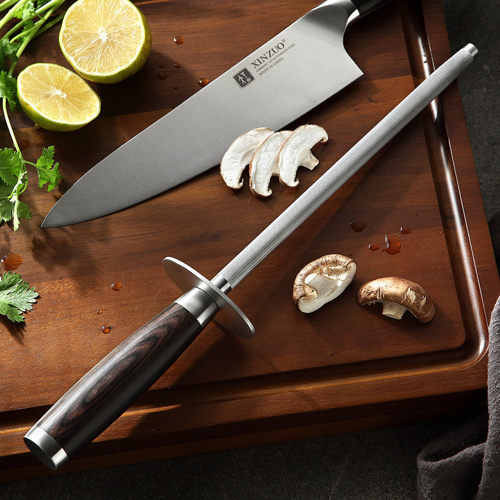 High Carbon Steel Knife Sharpening Rod Commercial Knife Sharpening Tool For Chefs