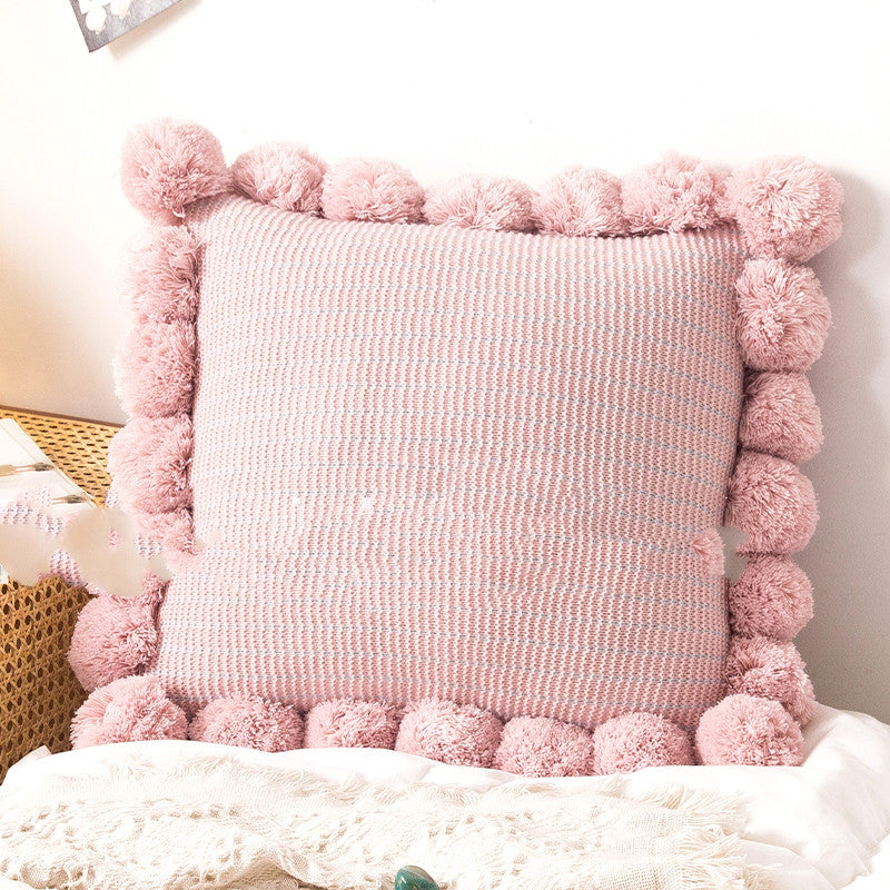 Housse de coussin tricotée pour oreiller de lit, canapé, coussin lombaire