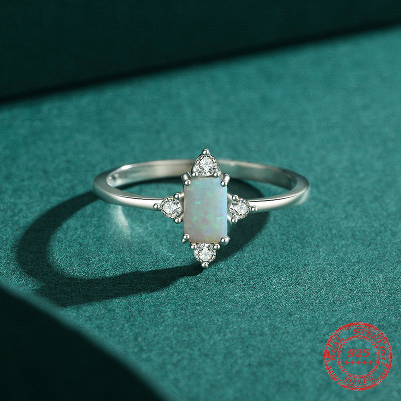 S925 Sterling Silver Vintage Opal Ring