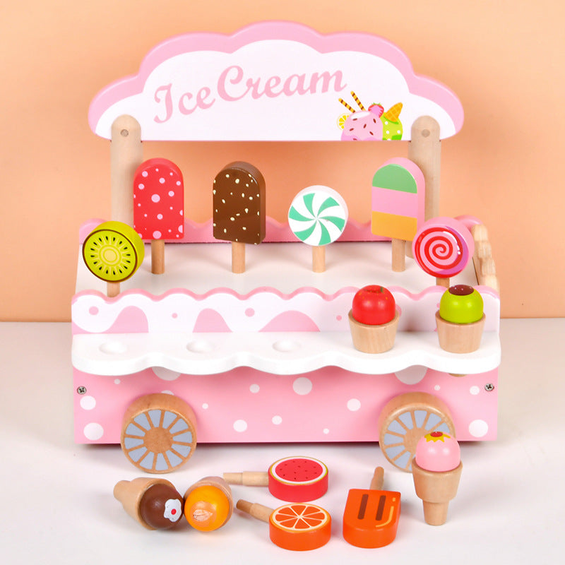 Children's Wooden Simulation Play House Ice Cream Toy
