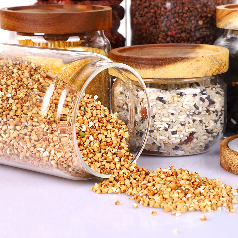 Kitchen Grain Clear Glass Jar Storage Bottle