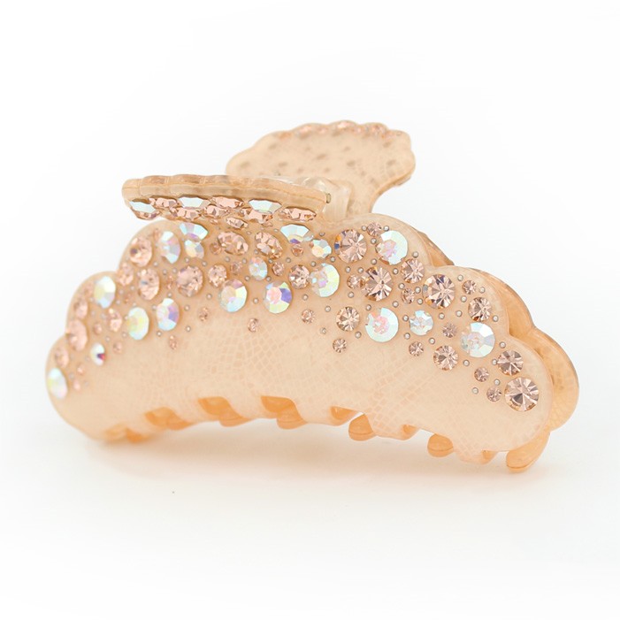 Pince à cheveux grande taille en forme de requin avec diamant pour femme