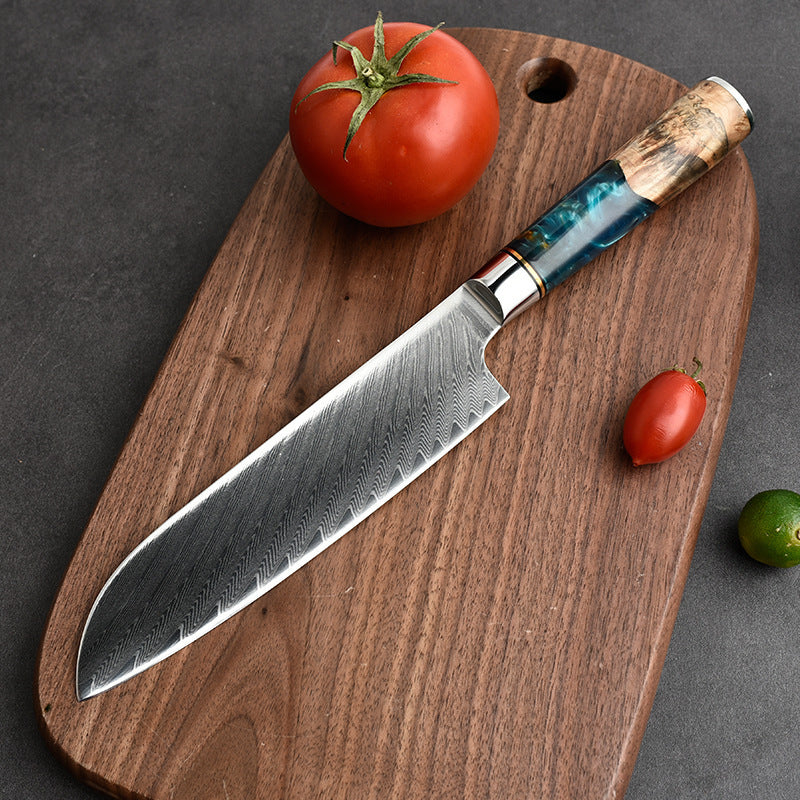 7-inch Santoku Knife Damascus Steel Meat Cutting