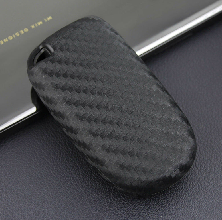 Pour cache de clé Dodge Chrysler Fiat en fibre de carbone Étui en silicone Protection de clé à distance