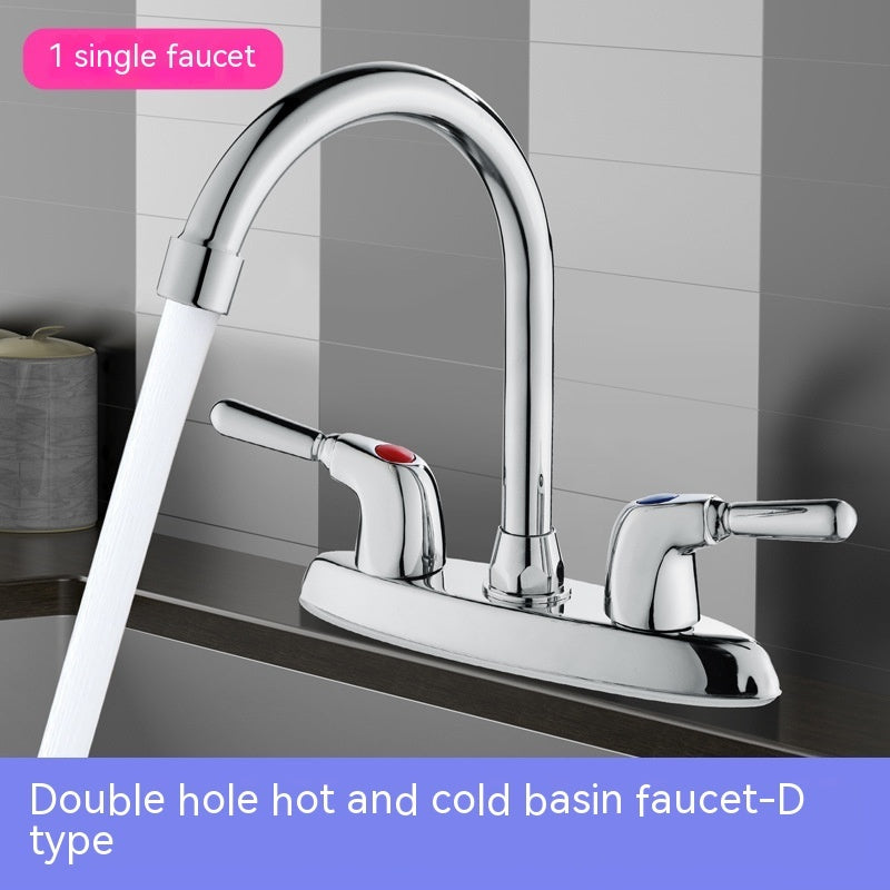Hot And Cold Double Hole Washbasin Faucet