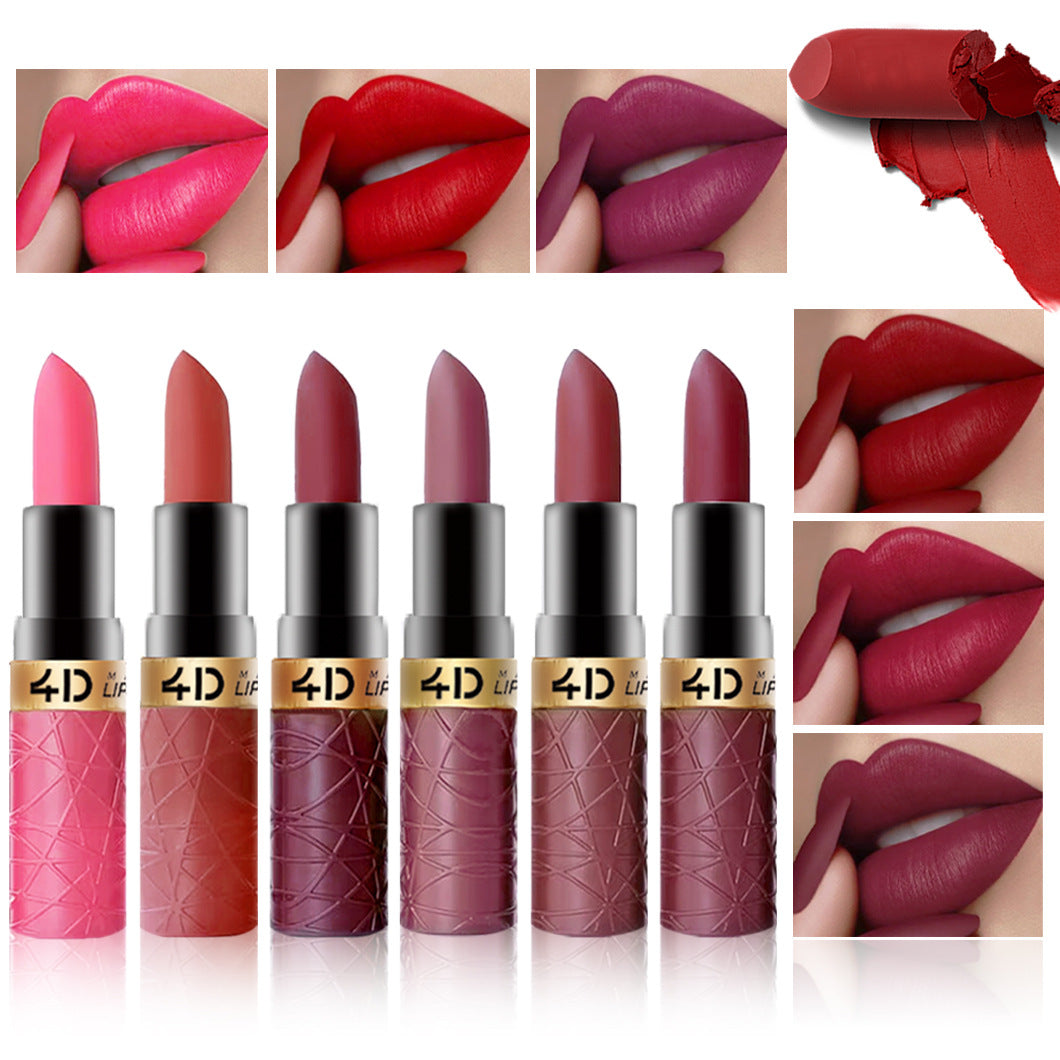 Lot de 6 rouges à lèvres mats pour la Saint-Valentin (style européen et américain)