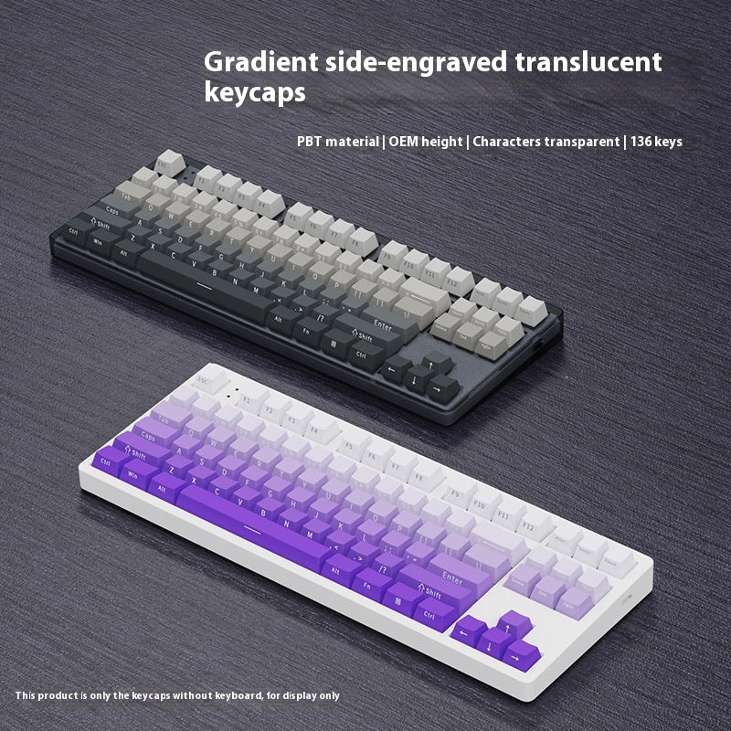 Blush Gradient Side Engraved Transparent Mechanical Keyboard