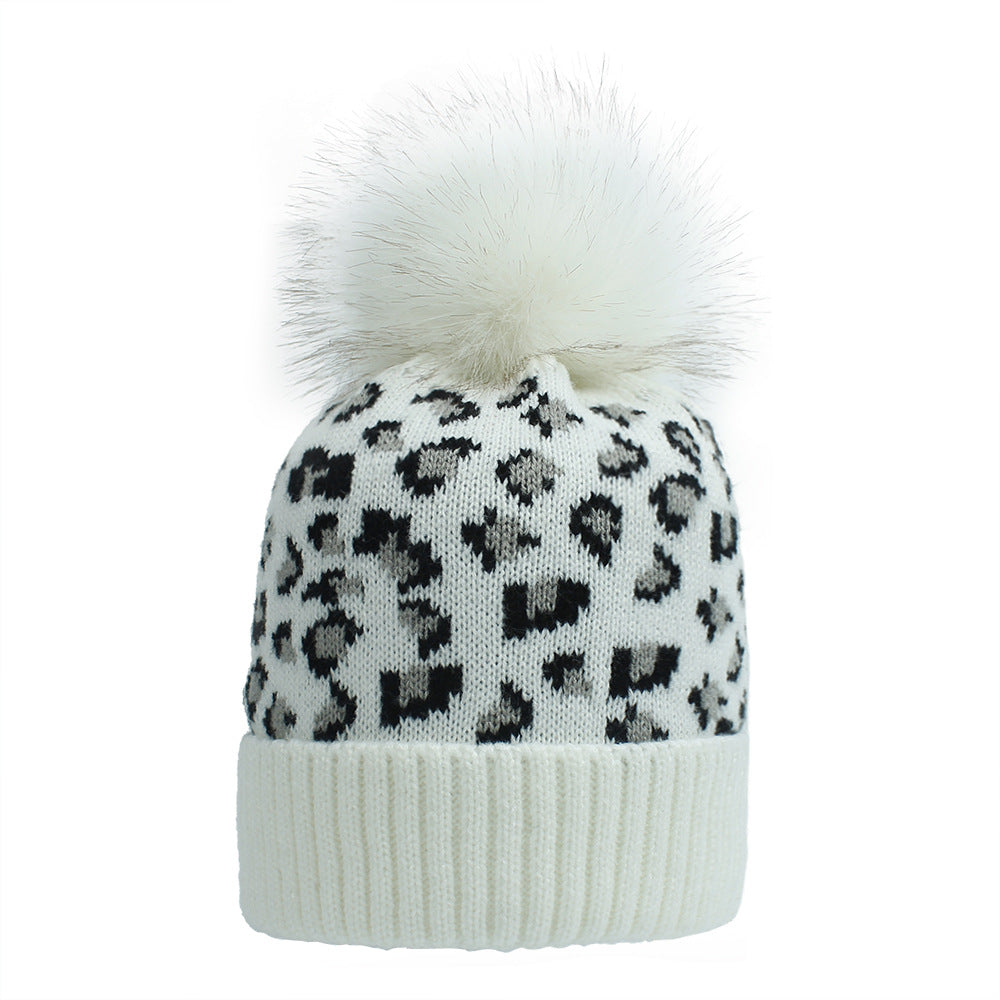New Winter Knitted Hat Wholesale Korean Version Of Leopard Print Woolen Hat