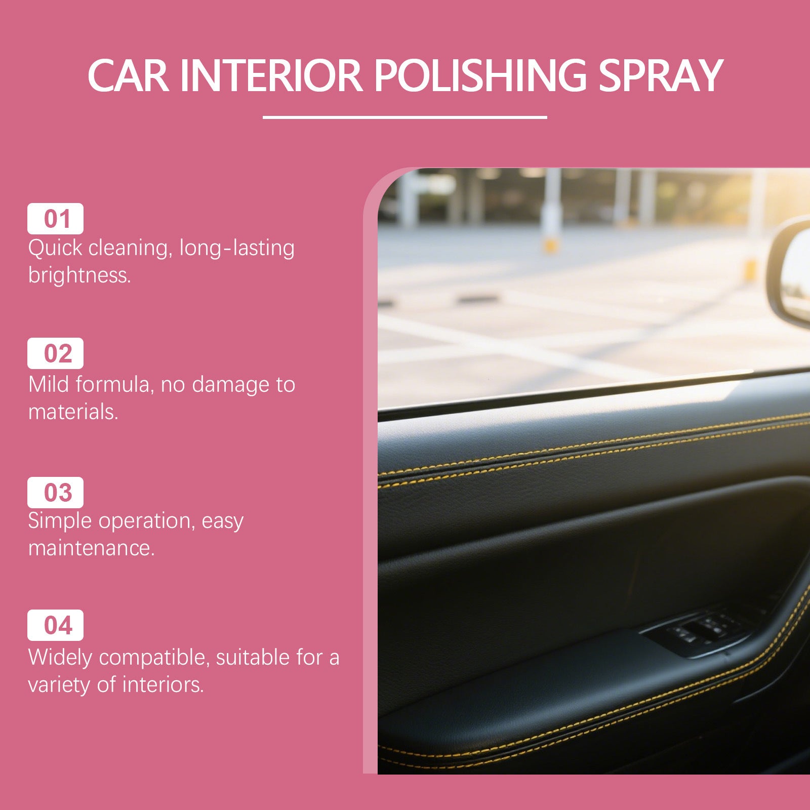 Pulvérisateur de soin pour l'intérieur de voiture (sièges et volant)