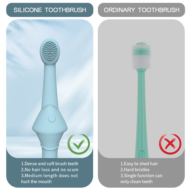 Brosse à dents en silicone pour animaux de compagnie pour le nettoyage buccal