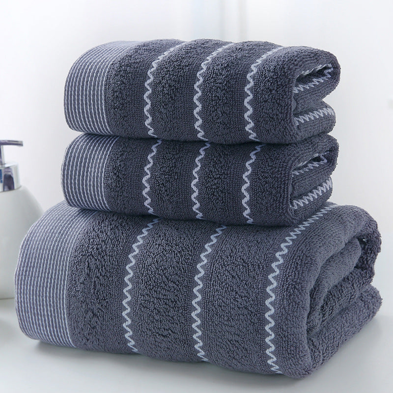 Towel 32-strand Pure Cotton Bath Towel Water Ripple Suit