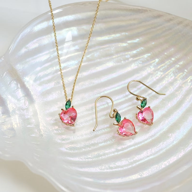 Strawberry Pendant New Color Zirconium Fruit Necklace