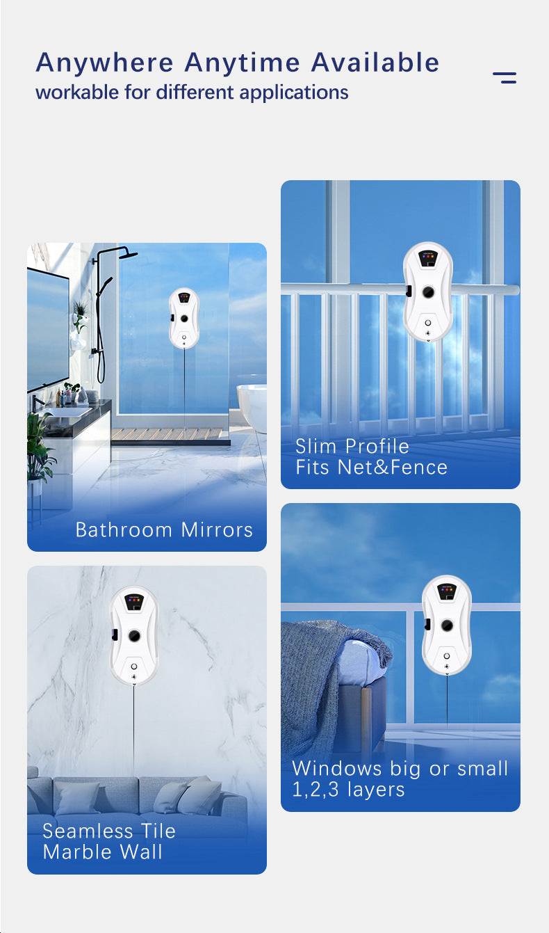 Robot de nettoyage de vitres intelligent avec pulvérisation d'eau automatique
