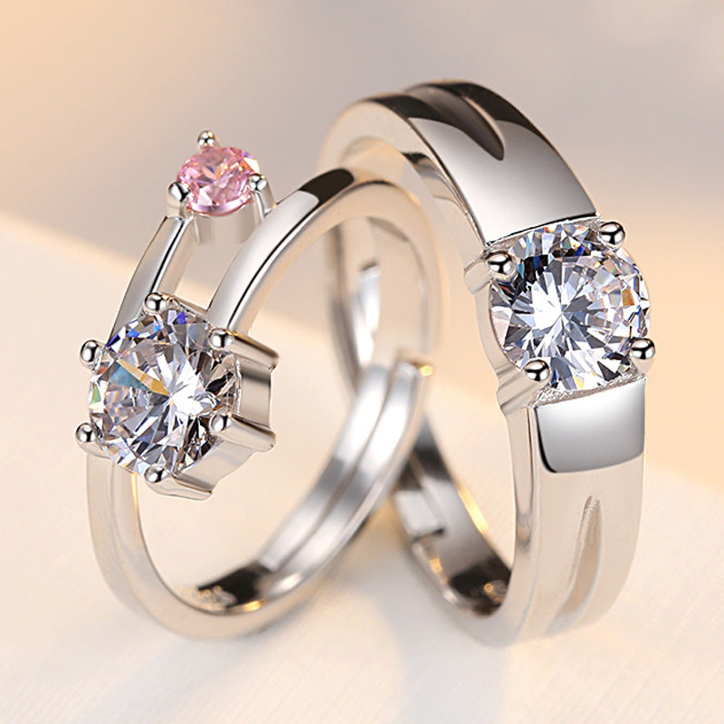 Bijoux en argent sterling Bague en argent sterling Bague de couple tendance en argent sterling