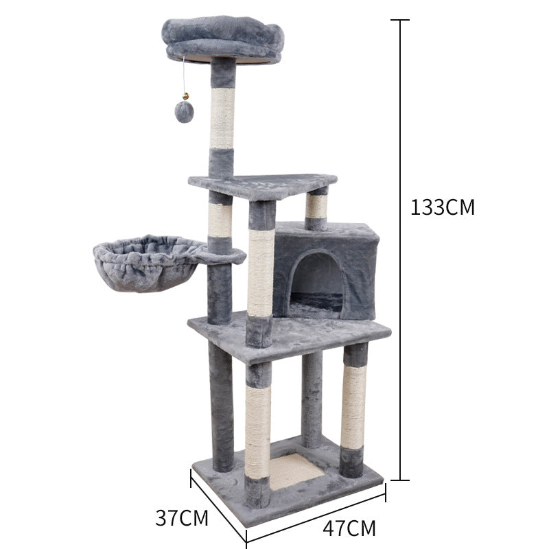 Jouet pour Chat en Bois à Plates-formes Multi-niveaux pour Sauter Chanfreiné