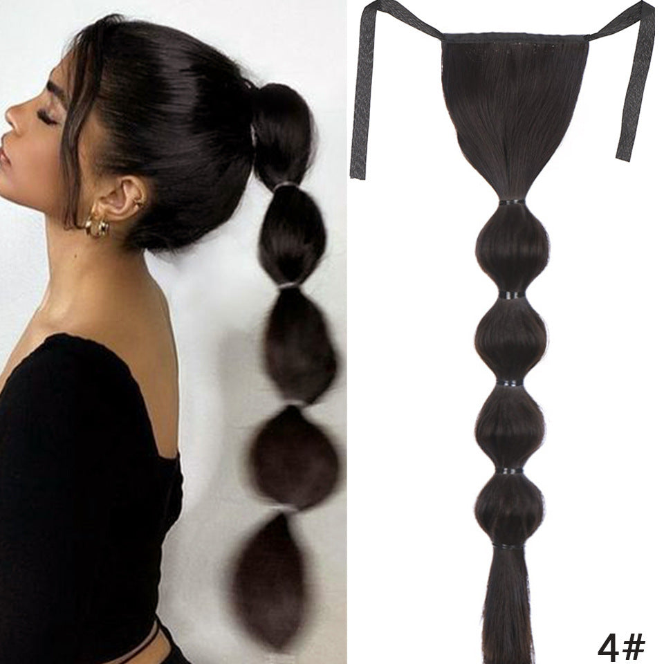 Women's Lace-up Lantern Bubble Braid Wig