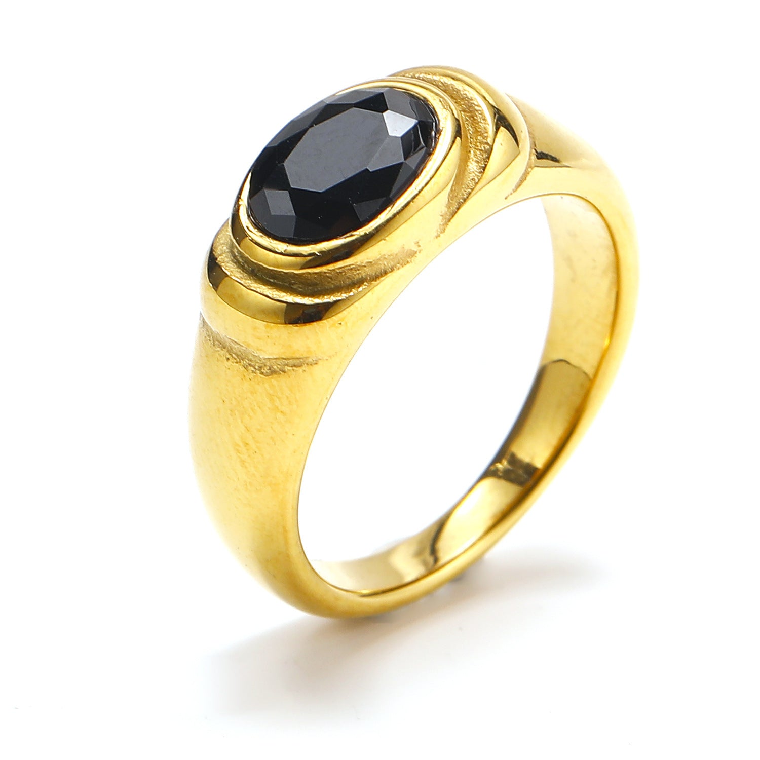 Retro Style Black Green Zircon Fashion Female Ring