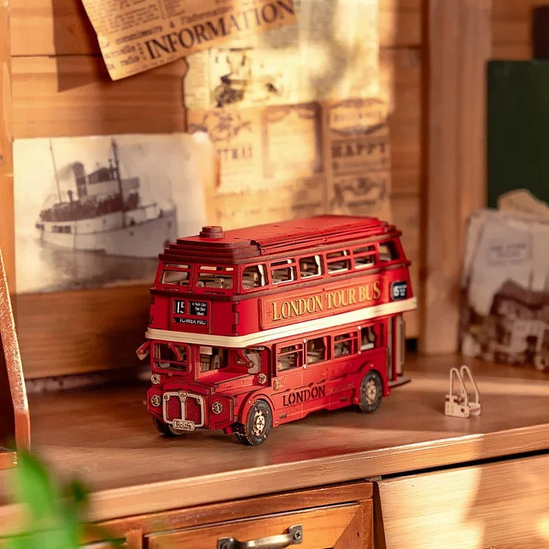 Creation Set London Bus Diy Cottage Jigsaw Model 3 Dstereo Hand-assembled Toys Gift
