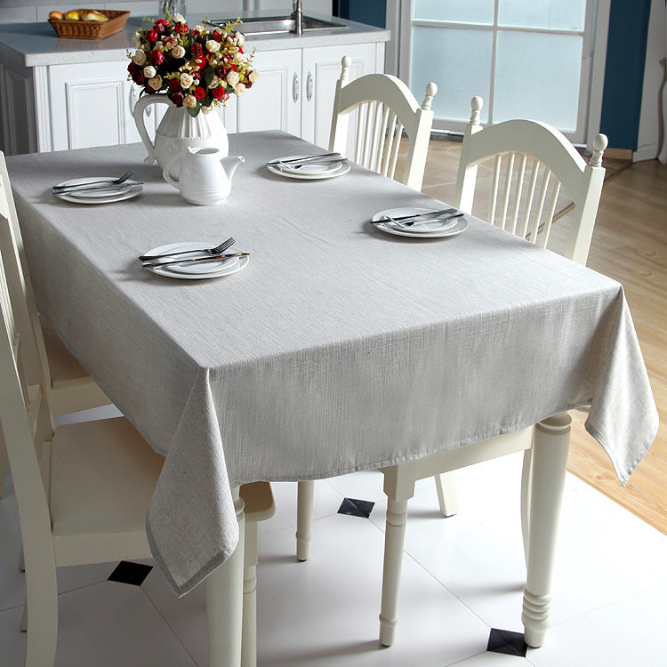Nappe simple en coton et lin teint en fil