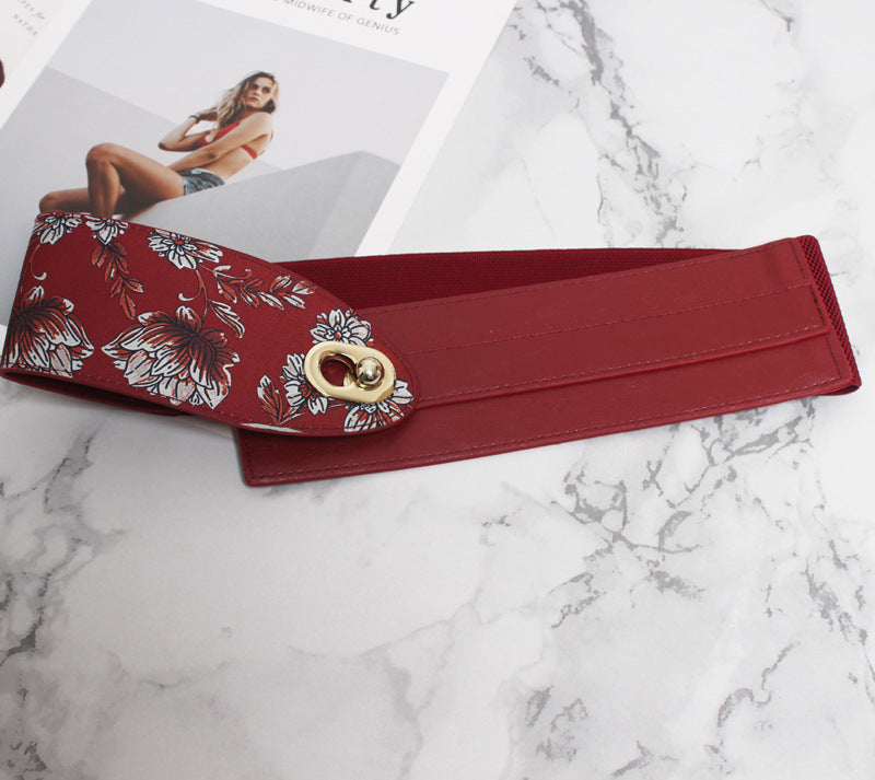 Ceinture large en cuir simple pour femme
