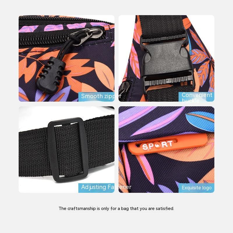 Leaves Fancy Shoulder Large Capacity Running Sports Bag Waist Bag