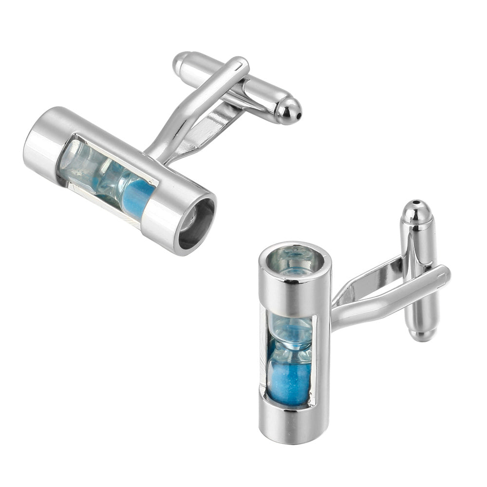 Boutons de manchette sablier bleu français
