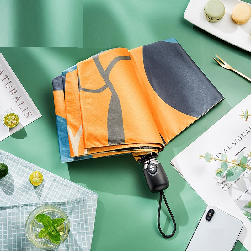 Sunshade And Sunscreen Vinyl Automatic Three-fold Umbrella