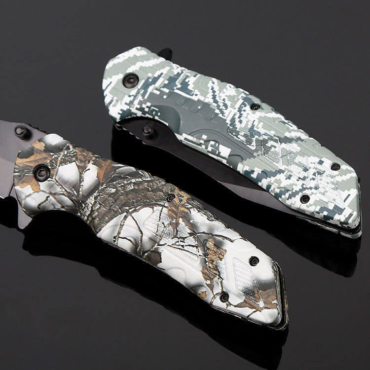 Couteau pliant de survie à haute dureté en silex, couteau d'extérieur