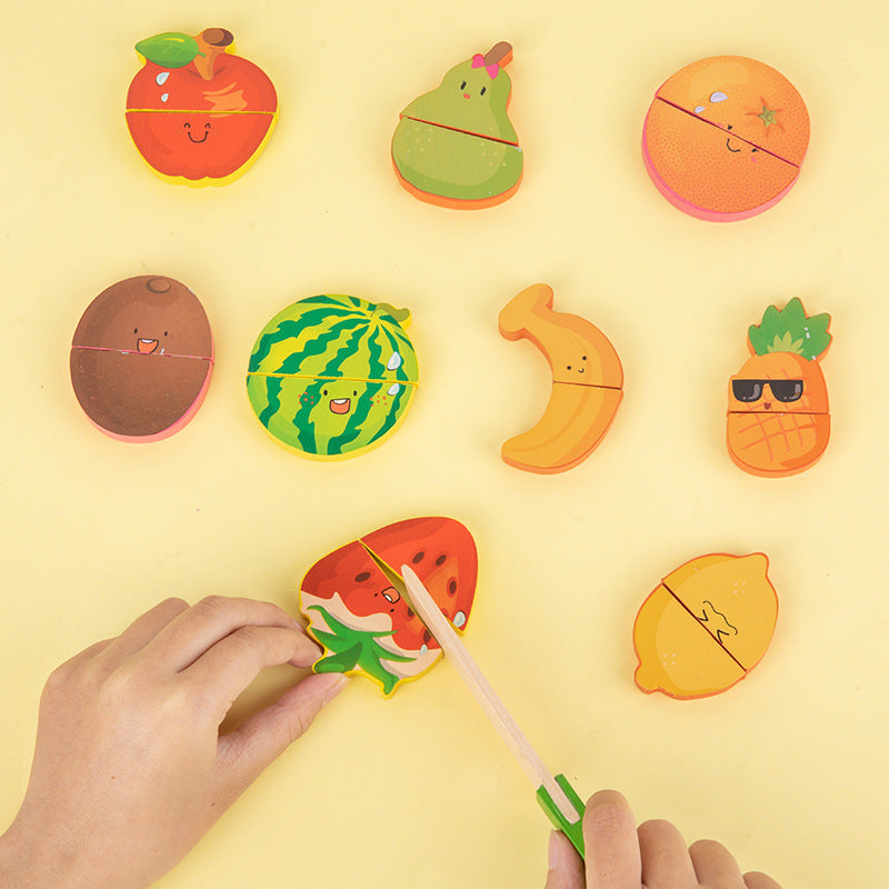Accessoires de tableau d'activités bébé DIY Fruits Jeux Jouets en bois