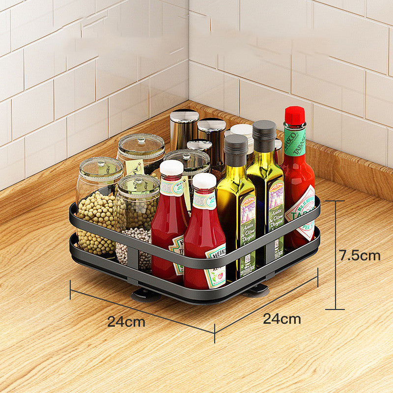 Étagère de rangement circulaire multifonctionnelle et support à épices rotatif pour la cuisine