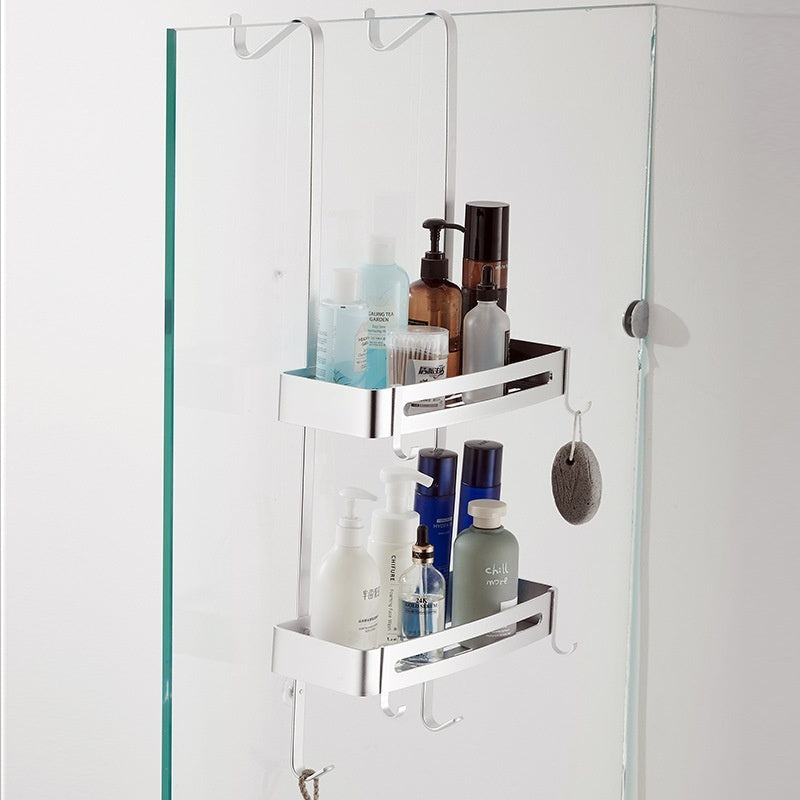 Panier de rangement mural pour salle de bain en aluminium spatial, sans perçage