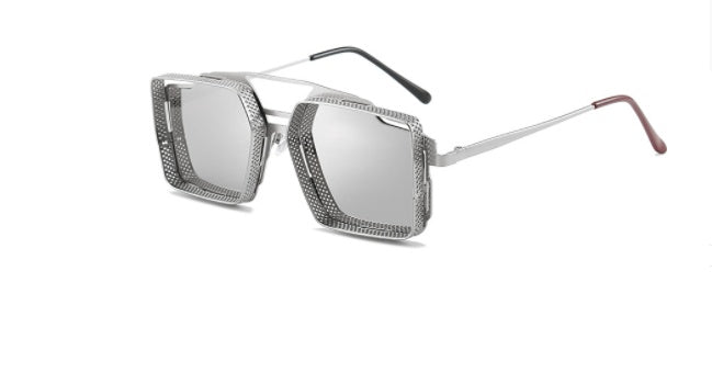 Lunettes de soleil Steampunk Vintage en métal ajouré pour hommes