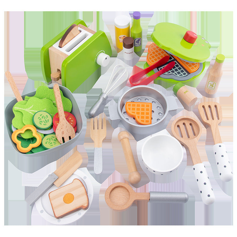 Children's Fruit And Vegetable Toy Set Play House Wooden Fruit And Vegetable Model Salad Tableware