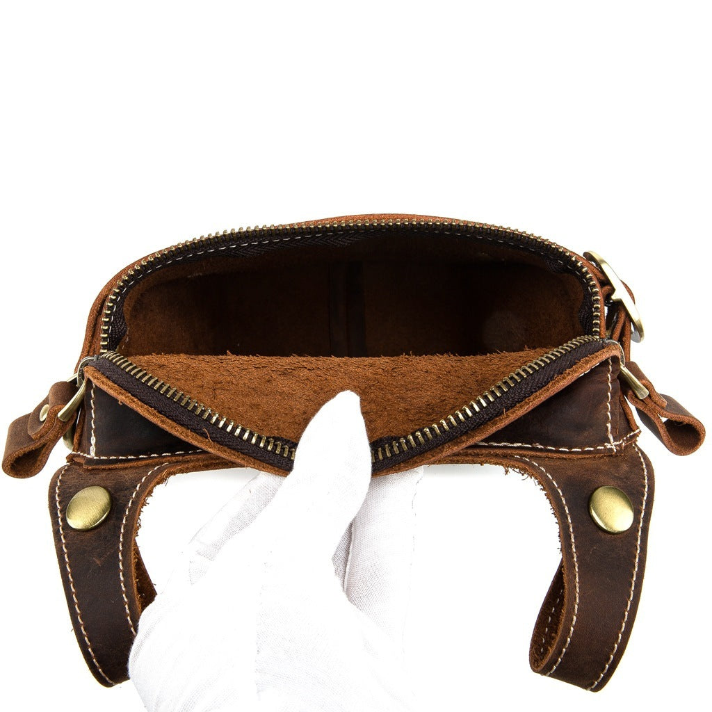 Sports Outdoor Leisure Leather Waist Bag