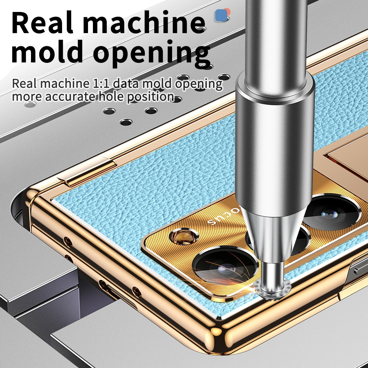 All-inclusive Electroplating Plain Leather Double Hinge Phone Case Hard Case With Pen Slot