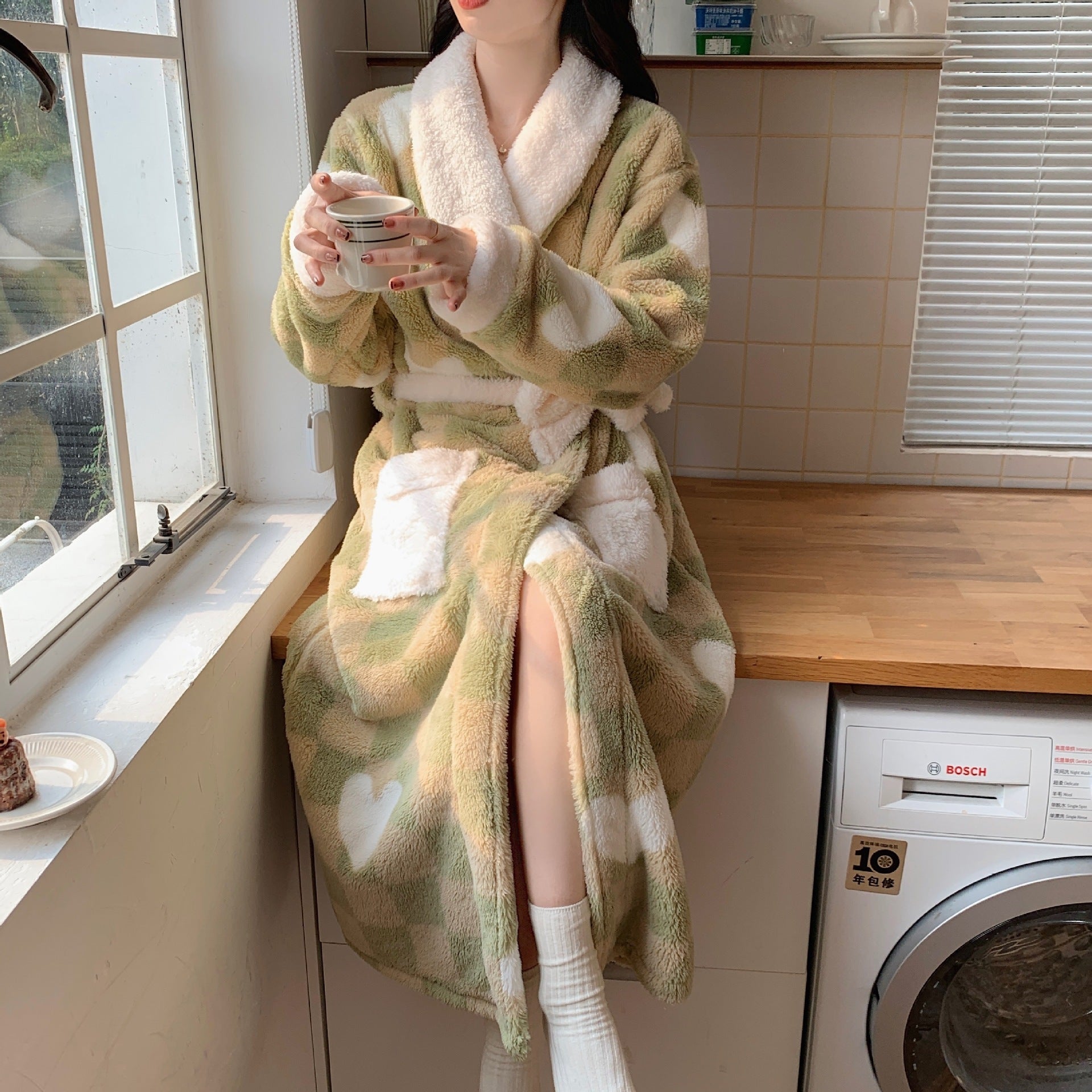 Coral Fleece Japanese Bathrobe Bathrobe Homewear Pajamas