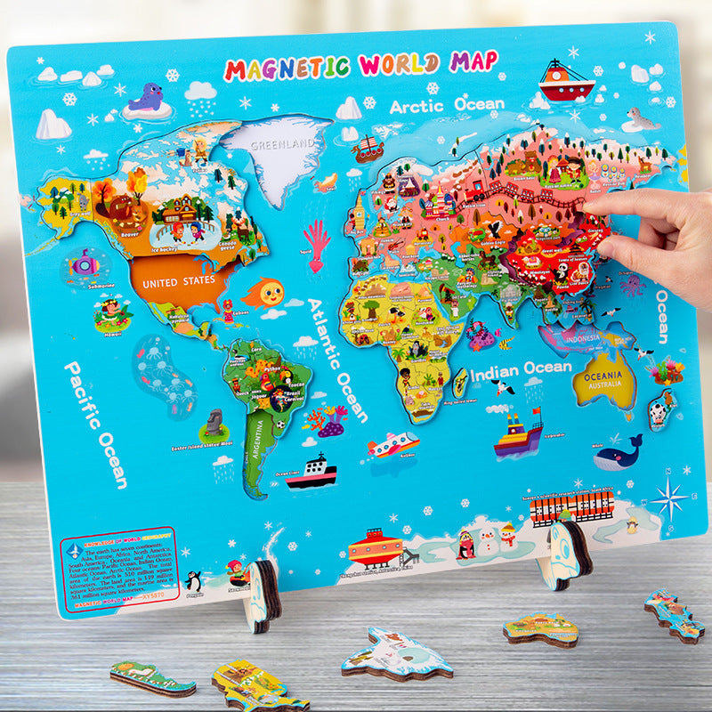 Mappemonde en bois pour enfants