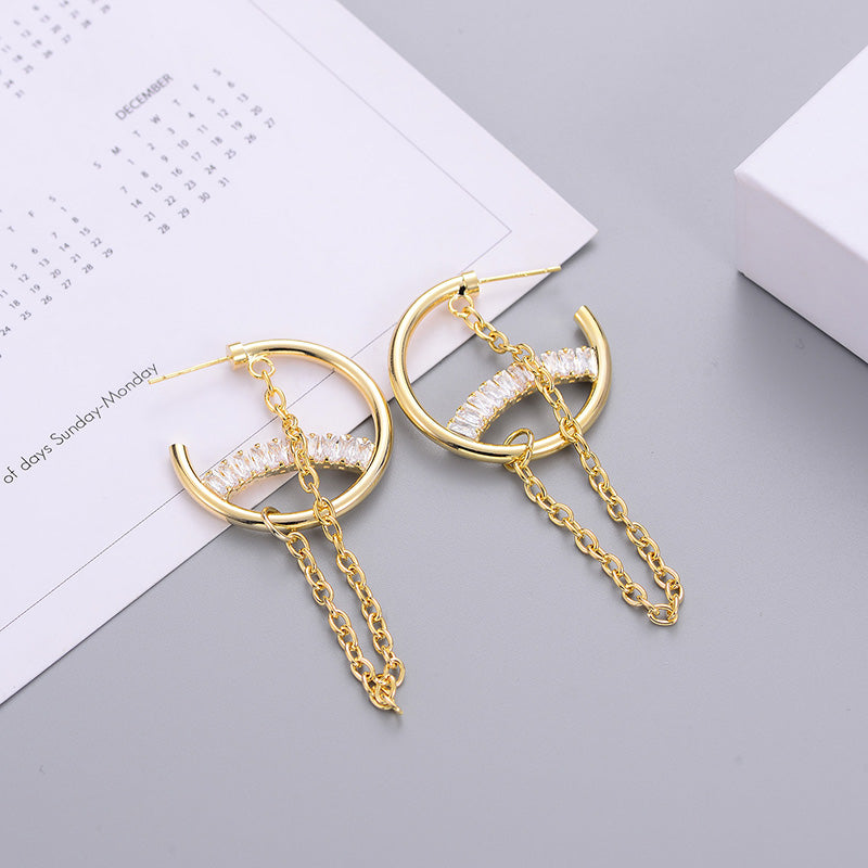 Boucles d'oreilles tendance, simples et texturées en métal