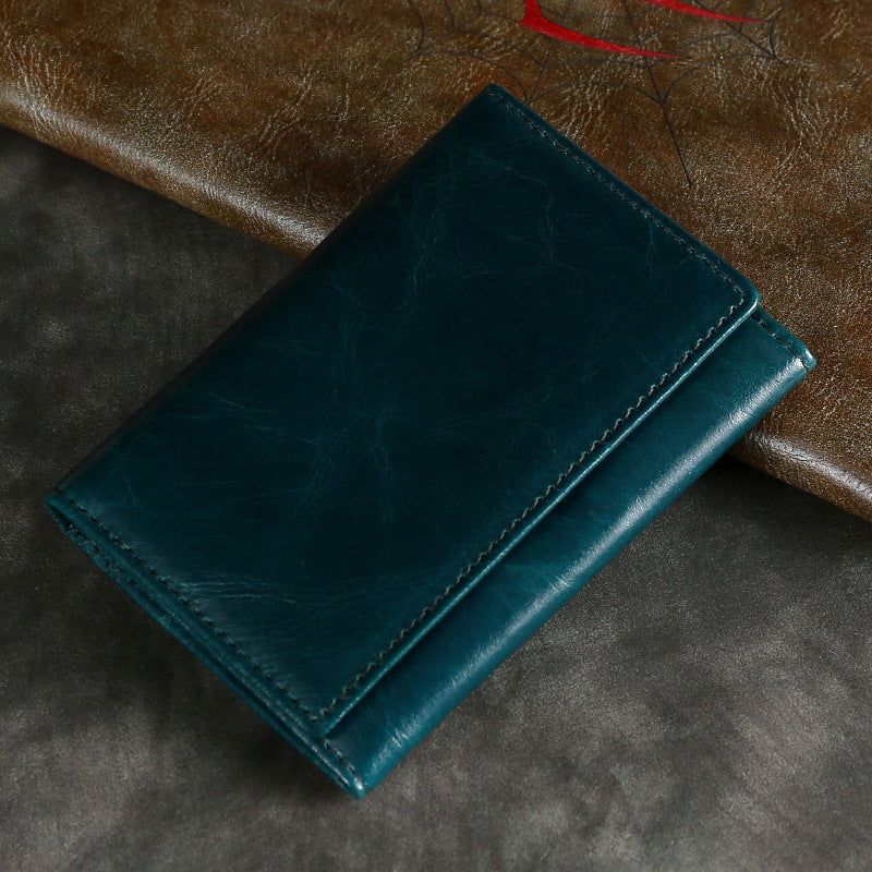 Porte-cartes en cuir RFID multi-fentes en cuir Crazy Horse