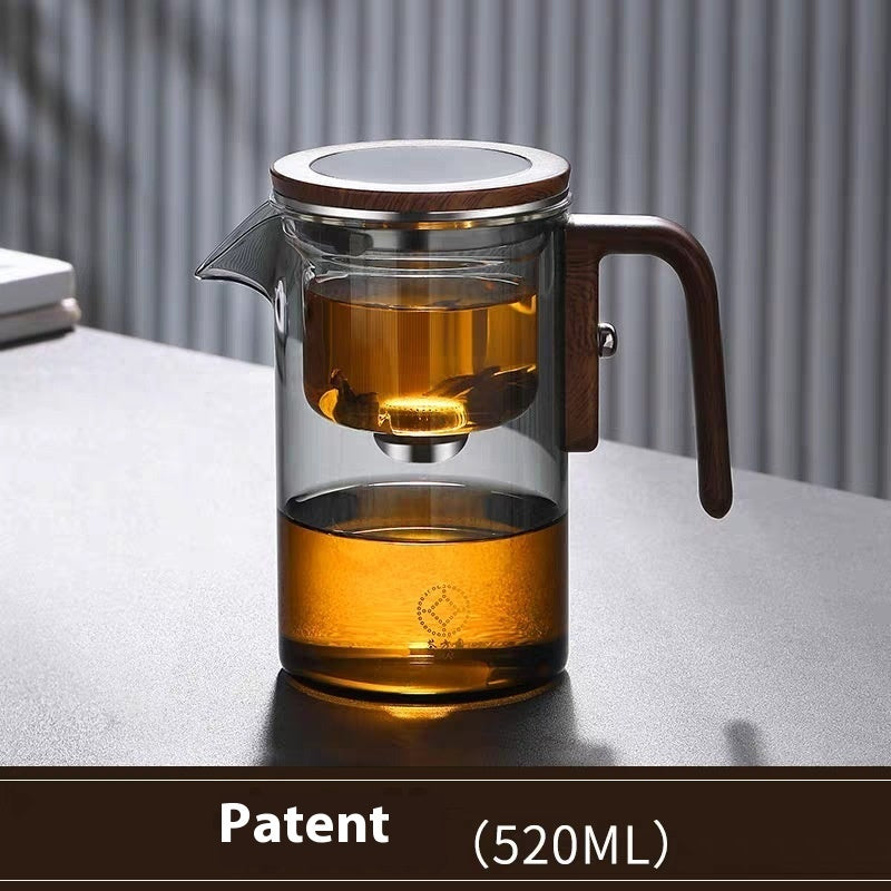 Théière élégante à infuseur en verre, séparation eau et thé, service à thé domestique