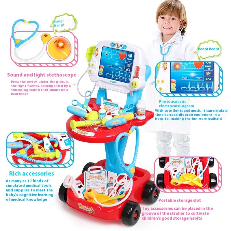 Children Play House Simulation Medicine Box Toy ECG