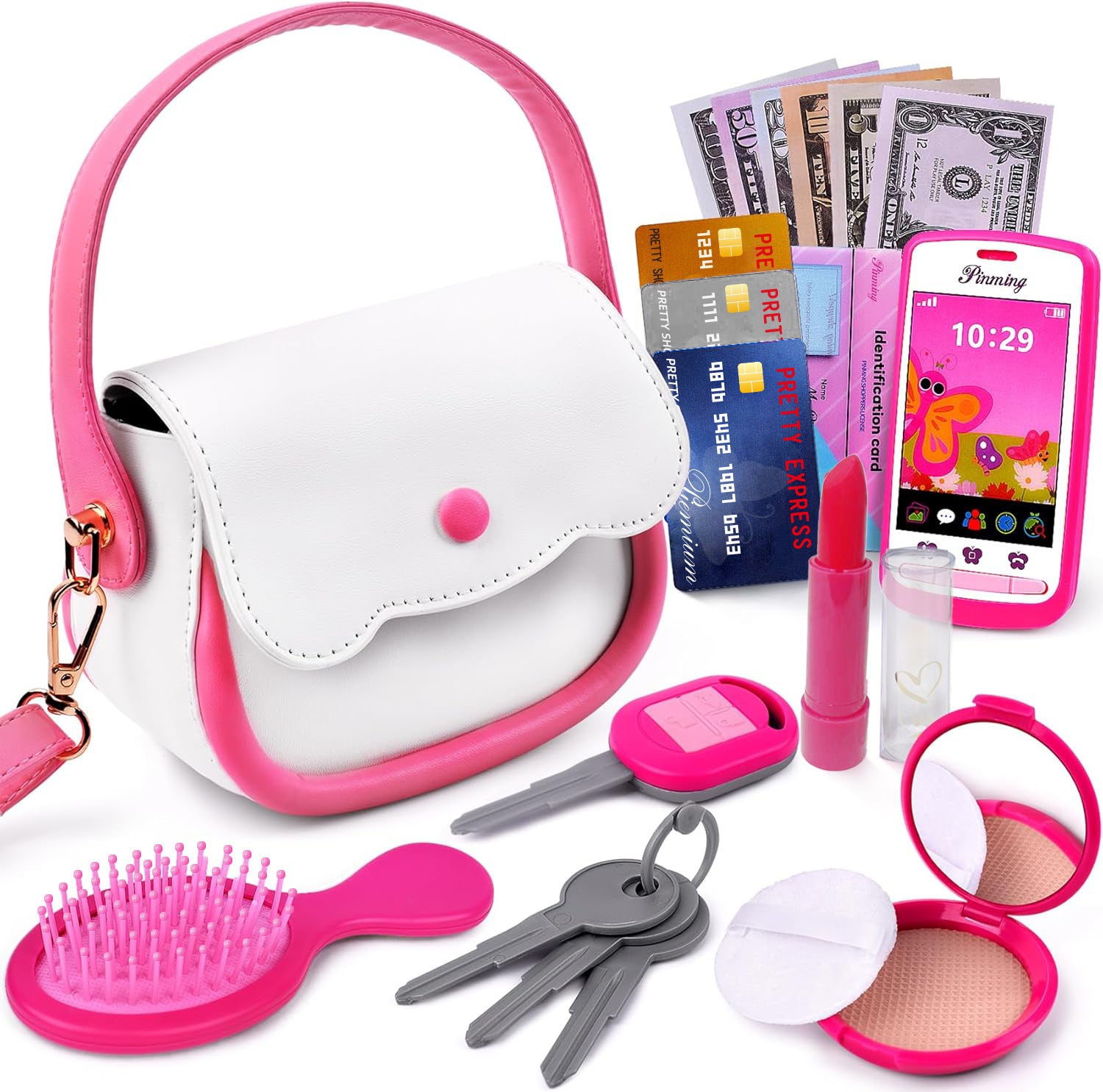 Simulation Children Play House Handbag Toy Watch Coin Purse Girl's Birthday Gift Cell Phone Bag