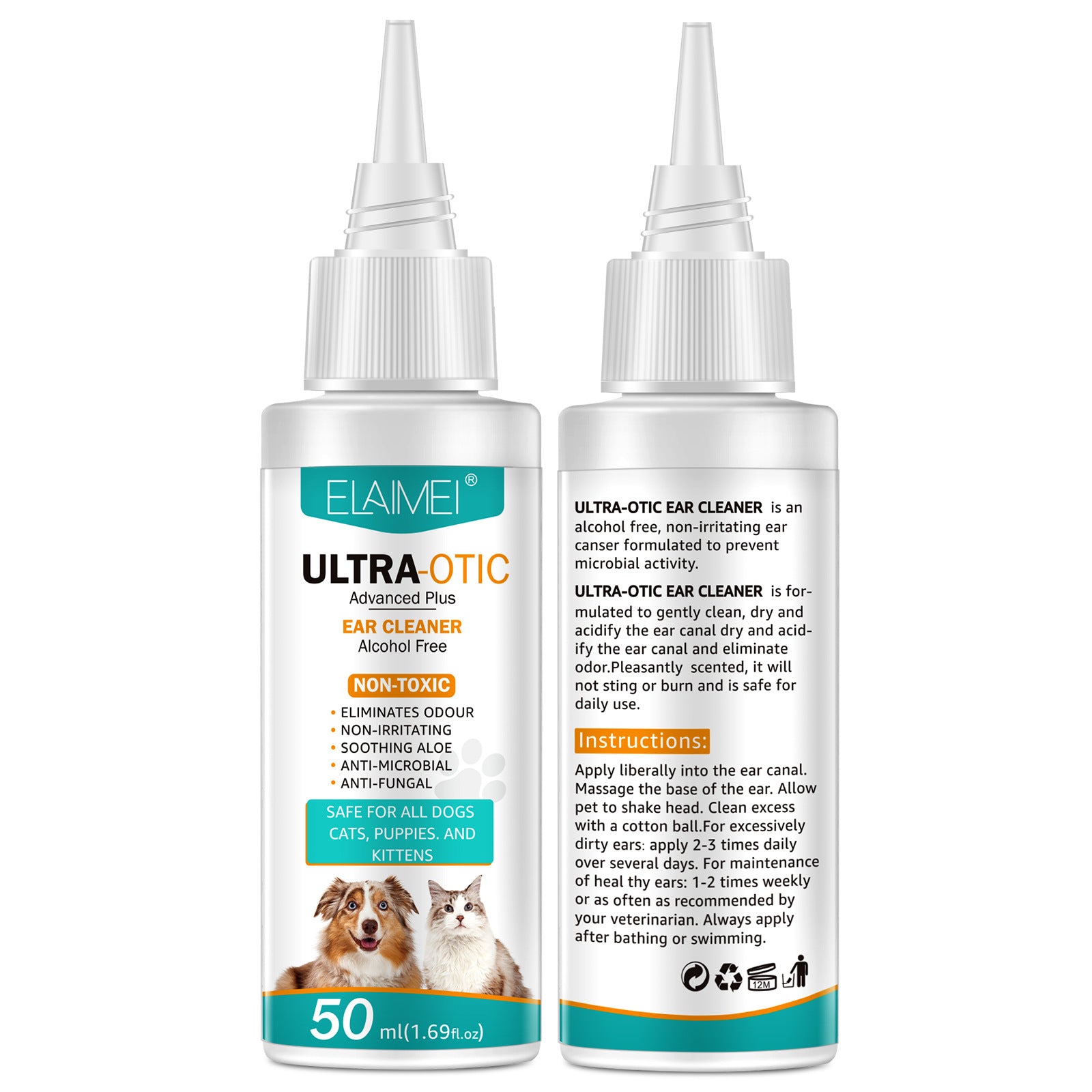 Nettoyant auriculaire liquide pour animaux de compagnie - Élimination des acariens et du cérumen chez l'enfant