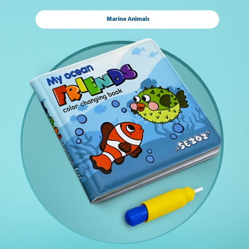 Magic Water Painting Color Changing Bath Book Baby Doodle Enlightenment Cognition Bath Toys Tear-proof Waterproof Book