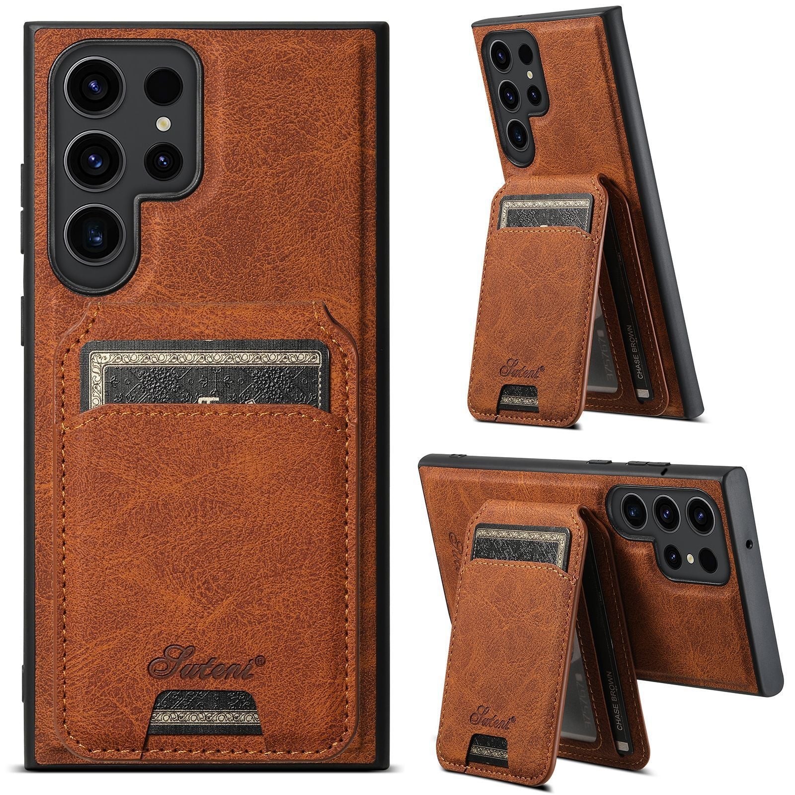Two-in-one Mobile Phone Leather Phone Case Magnetic Card Holder