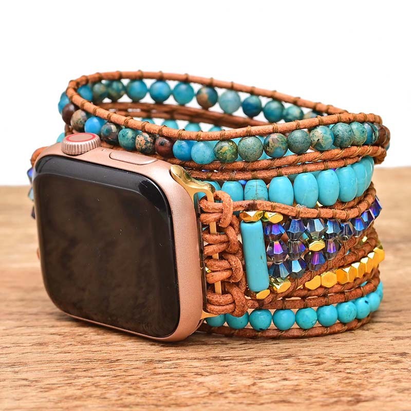 Fashion Natural Stone Woven Strap Bracelet