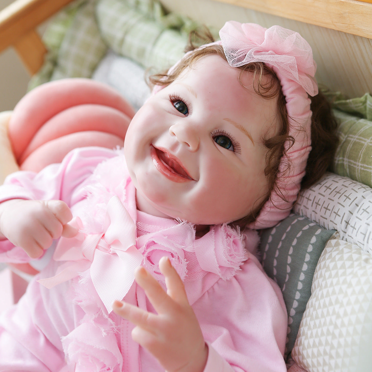 Cute Acrylic Eyes Smiling Baby Reborn Toy