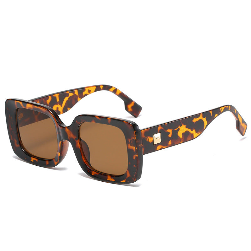 New Retro Square Large Frame Sunglasses Men And Women Trendy