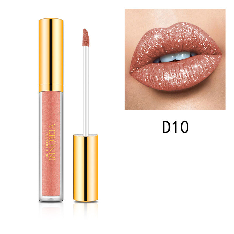 Diamond Pearl Magic Color Shiny Matte Metal Lip Gloss Lipstick